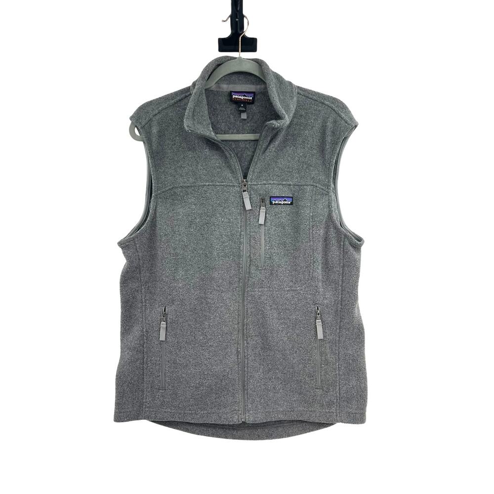 Patagonia Synchilla Fleece Vest Gray Full Zip‎ Recycled Mens Medium Outdoor